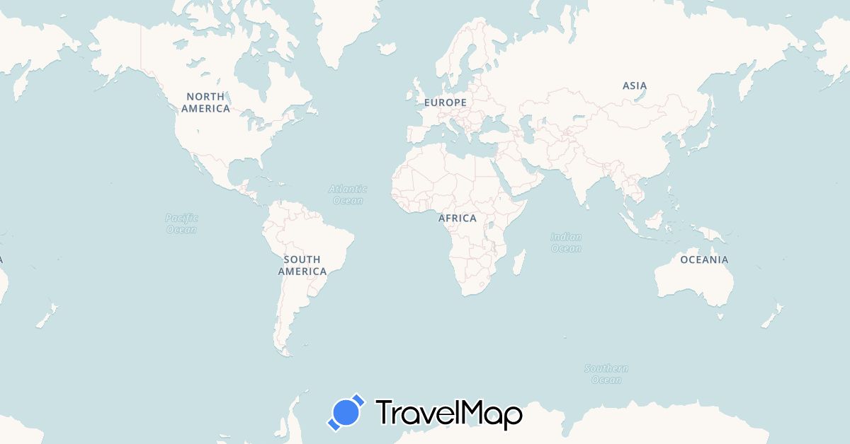 TravelMap itinerary: driving in Argentina, Chile, Uruguay (South America)